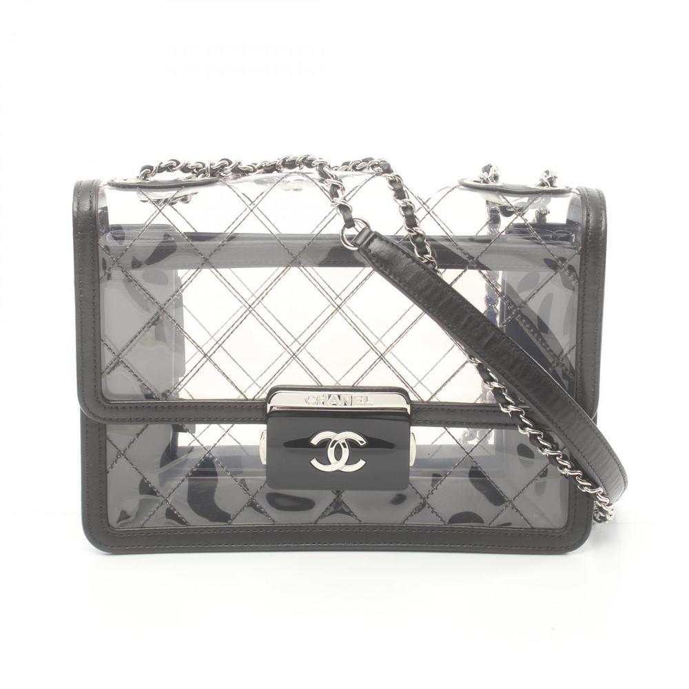 Chanel Matelasse Vinyl Shoulder Bag Black
